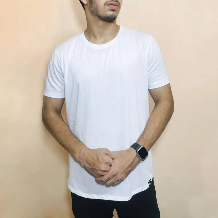 Men’s Cotton White Round Neck T-shirt – White for wholesale by Styleinoutfit