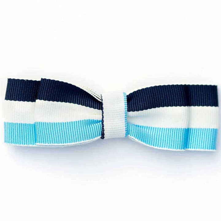 School Uniform Colors Ribbon Striped Hair Bow Clip Barrette for wholesale by Bows Etc.