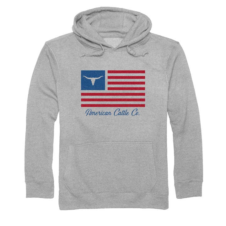 ACC Flag Pullover-Gray for wholesale by American Cattle Co