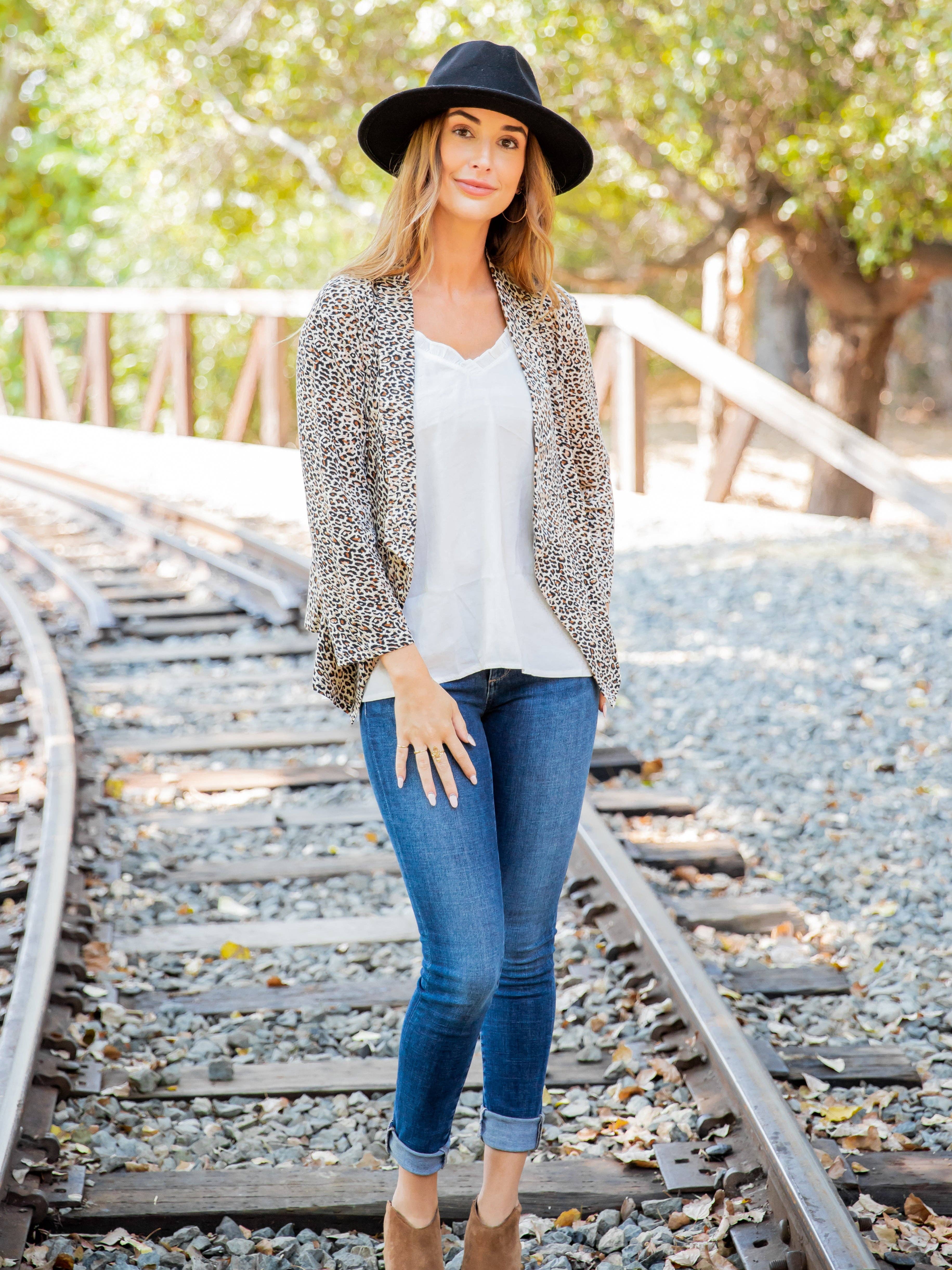 Tickled Teal - Wholesale Blazer - Women's - Maia Patterned Blazer16