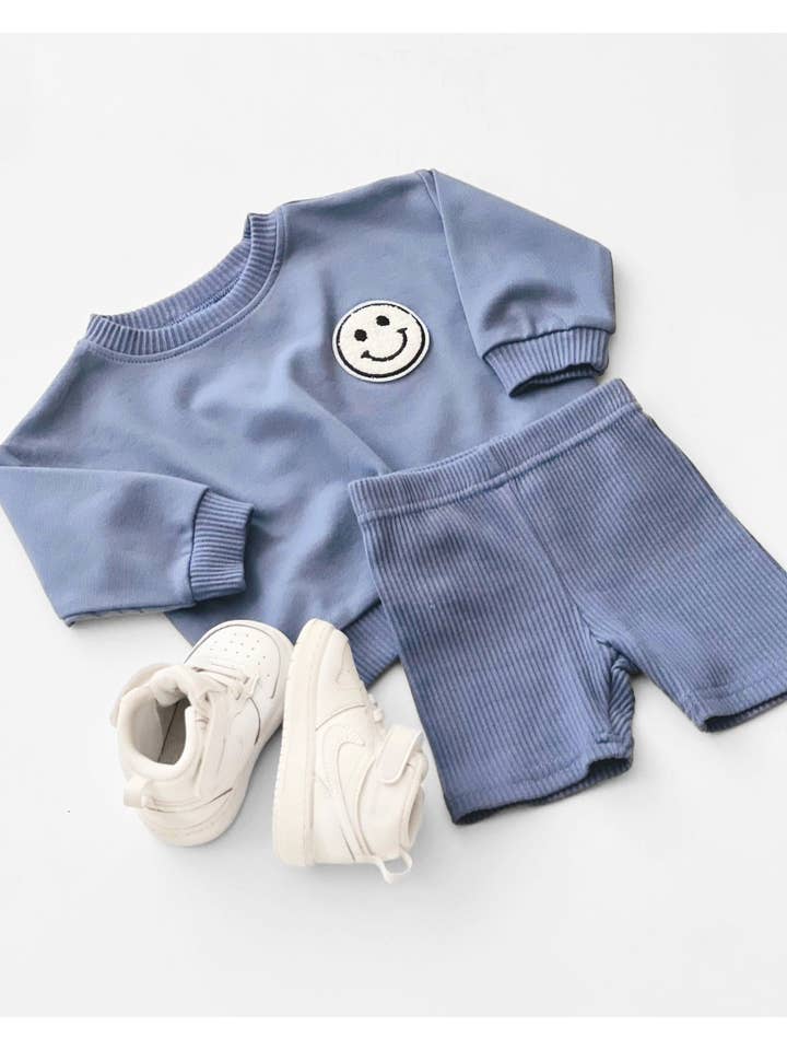 Lucky Panda Kids - Wholesale Top & Short Set - Kids - Baby & Kids Biker Shorts Set | Blue7