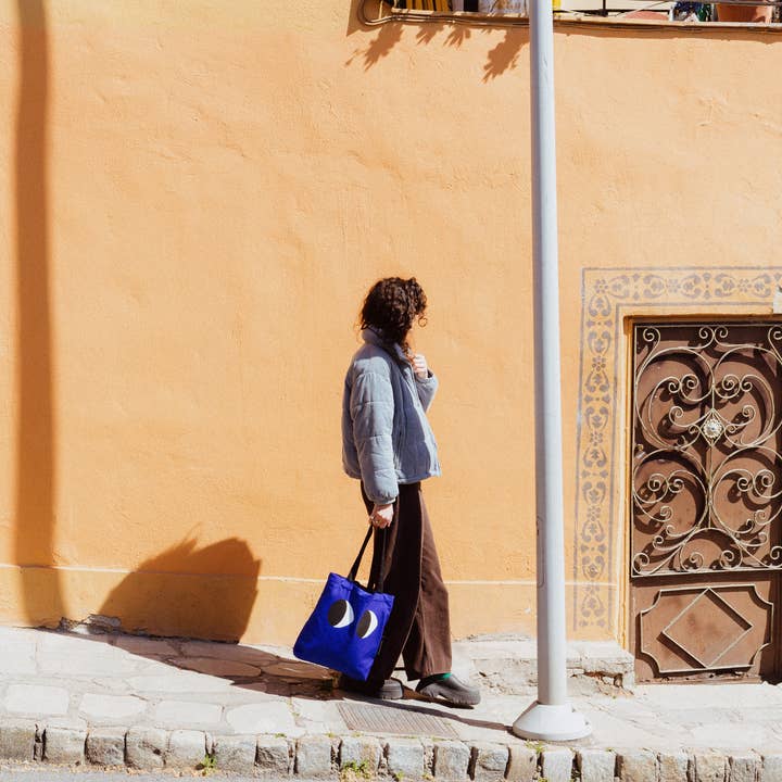 yiayia and friends - Vendita all'ingrosso Borsa tote - Donna - Borsa tote blu con occhi yiayia4