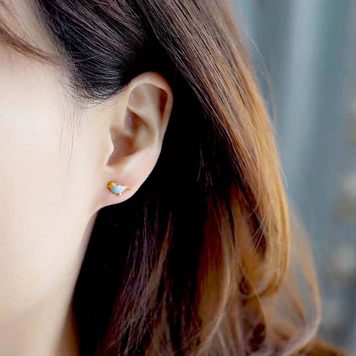 Ashlen - Wholesale Stud/Post Earrings - TINY BIRD EARRINGS (PAIR)
