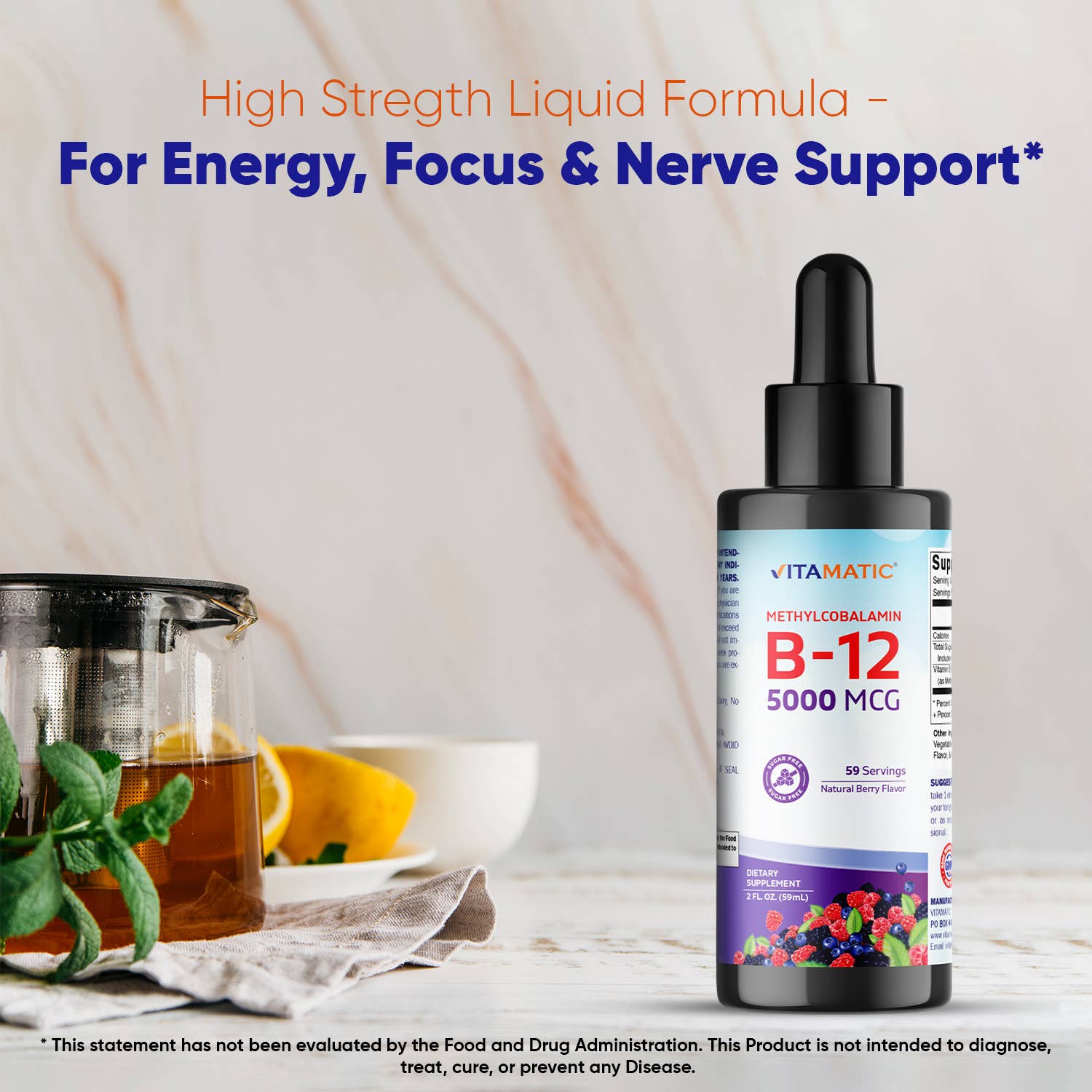 Vitamatic – wholesale Oral supplement/vitamin – Vitamatic Liquid Methyl Cobalamin B12 5000mcg 2oz5