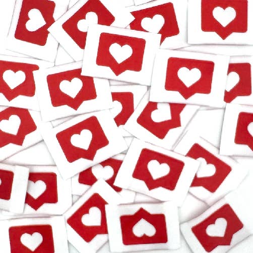 Etiquette Tissée à coudre : Like - ROUGE pour la vente par L’Étiquette Home Couture
