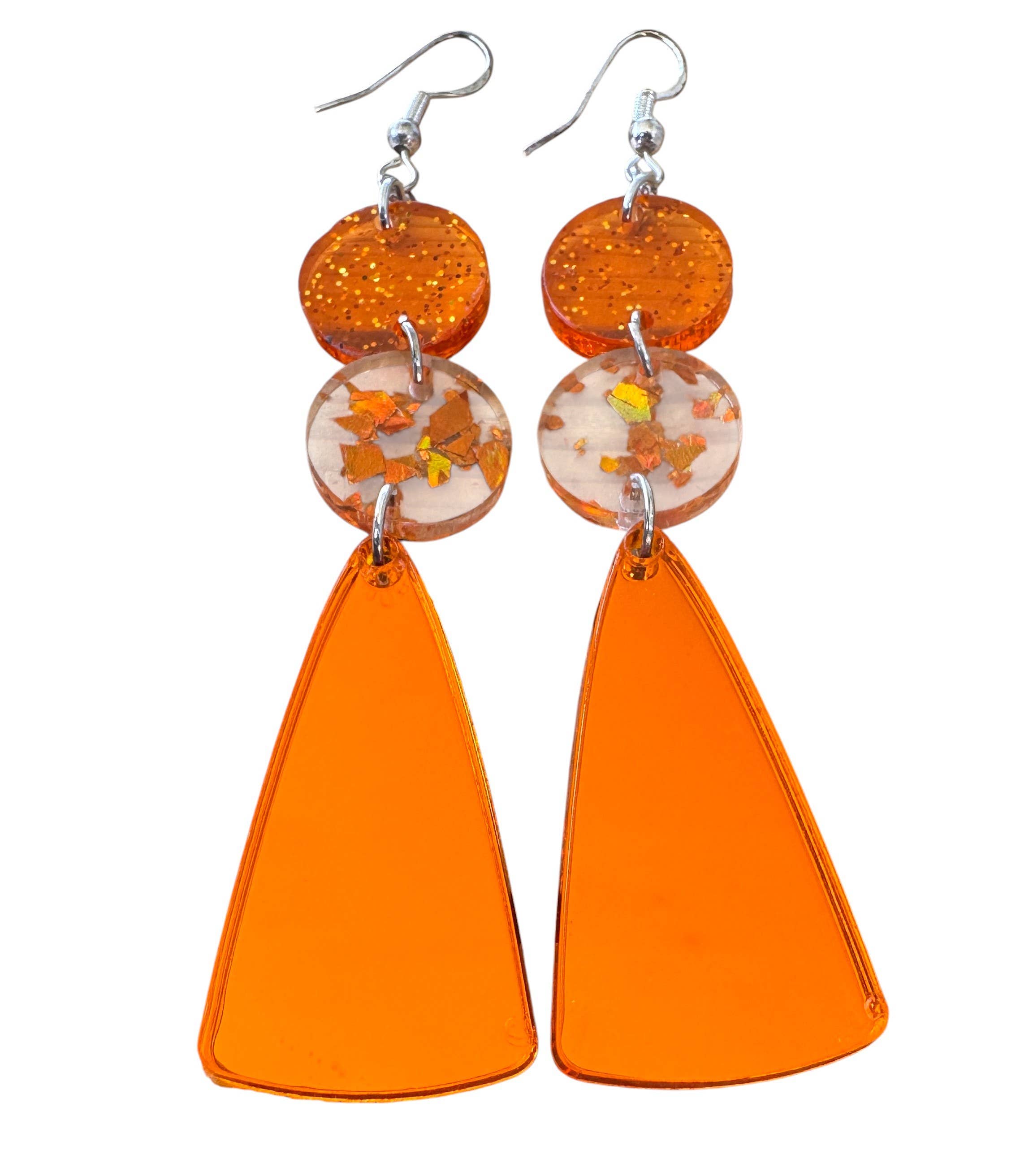 Truly Olive – Brincos de argola por atacado – Brincos de Queda com Confetti de Acrílico Laranja6