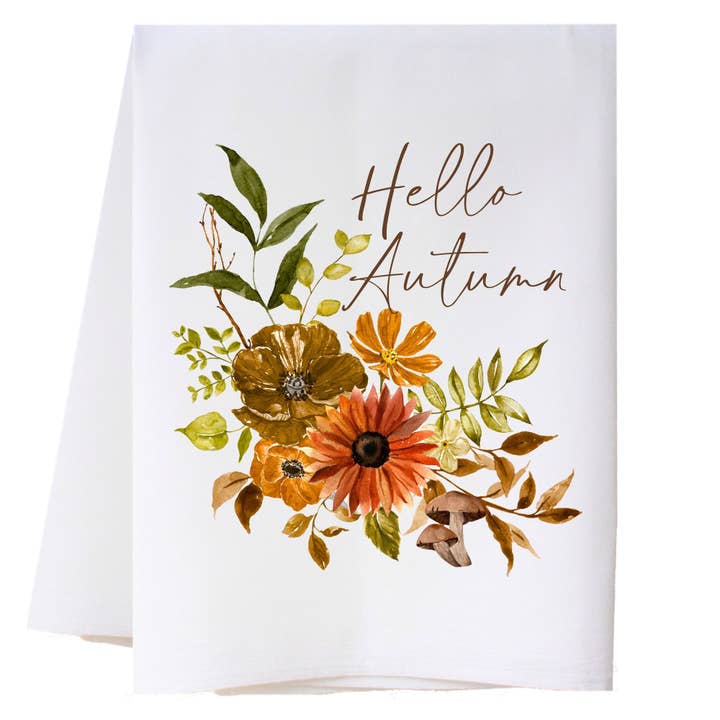 Autumn Bouquet Kitchen Towel for wholesale by Cora & Pate
