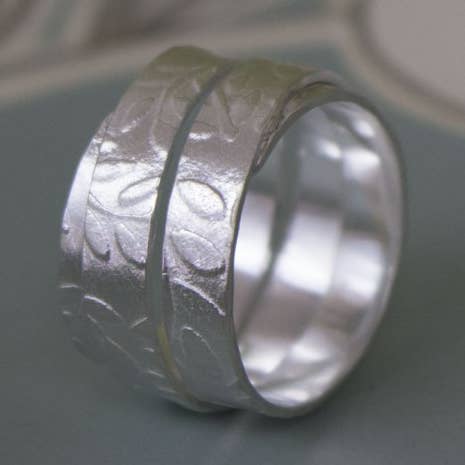 Leaf Ribbon Ring for wholesale by Joanne Tinley Jewellery