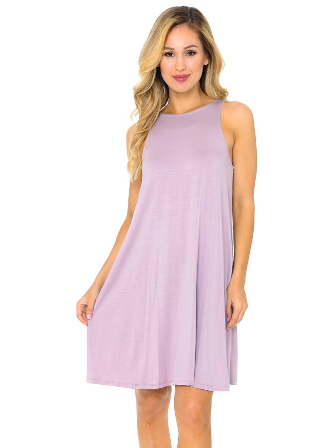 Burgundy Apparel - Wholesale Dress - Women's - TANK DRESS WITH POCKETS21