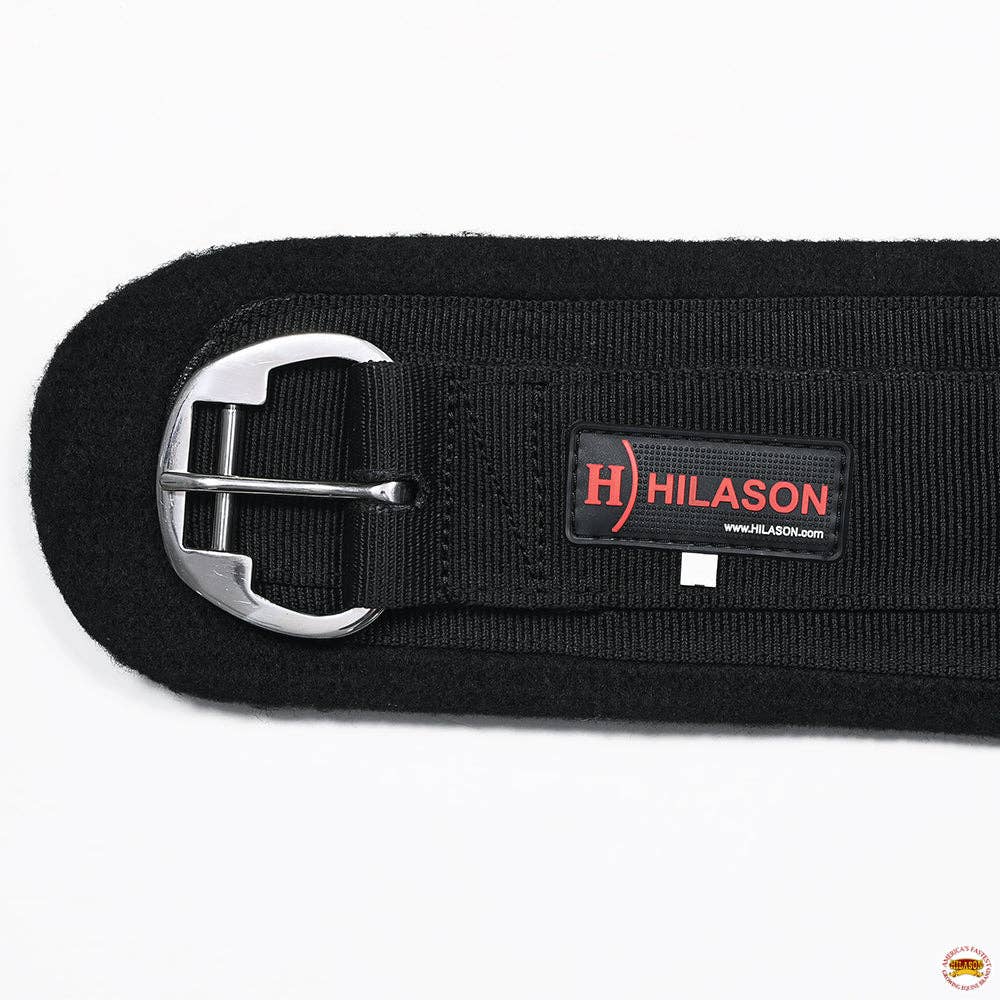 HILASON - Vente Équipement d’équitation - Sangle de selle de rodéo doublée en feutre pour cheval HILASON avec boucle en acier inoxydable noire4