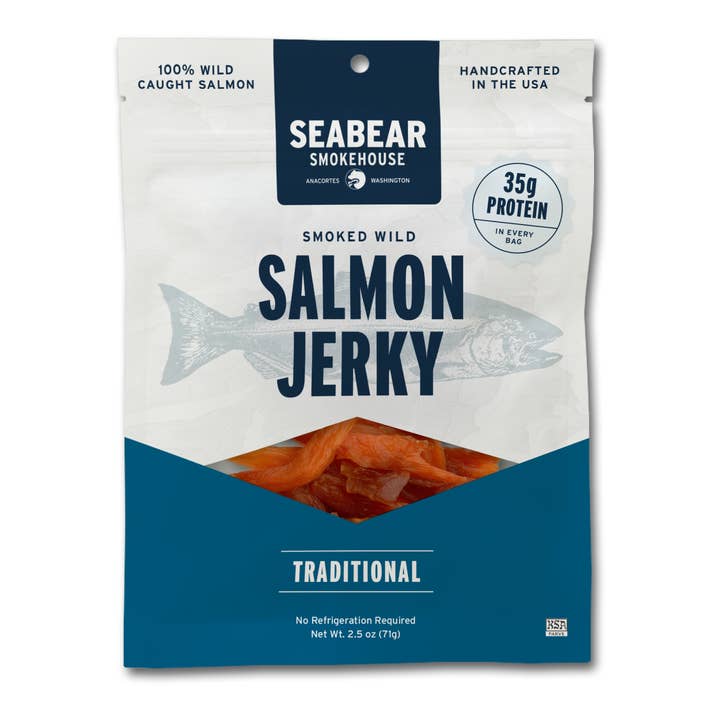 Smoked King Salmon Jerky 2.5oz for wholesale by SeaBear Smokehouse
