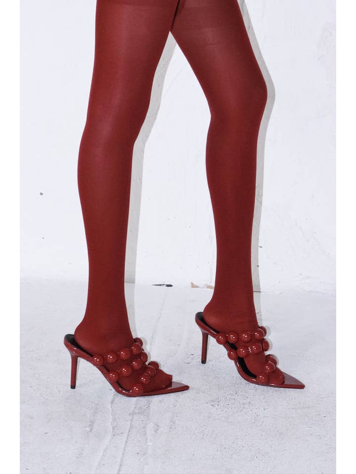 Lemonade Shoes - Wholesale High Heels - Women's - ASHLYNN - Sculptural Beaded Mule Heels12