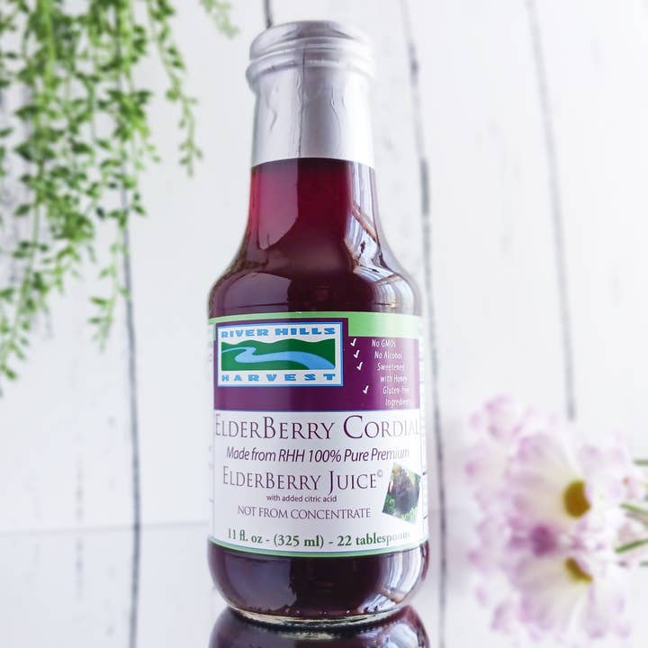 American Elderberry Cordial w/ Certified Organic Berries for wholesale by River Hills Harvest