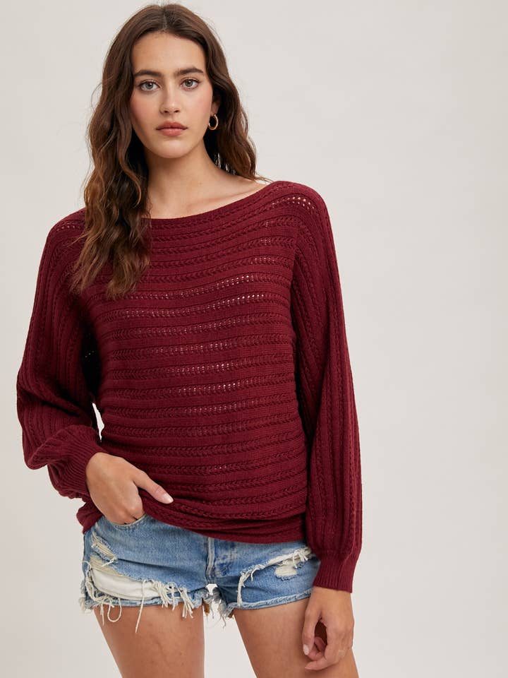 Bluivy - Wholesale Knit Sweater - Women's - TEXTURED VERSATILE SWEATER PULLOVER