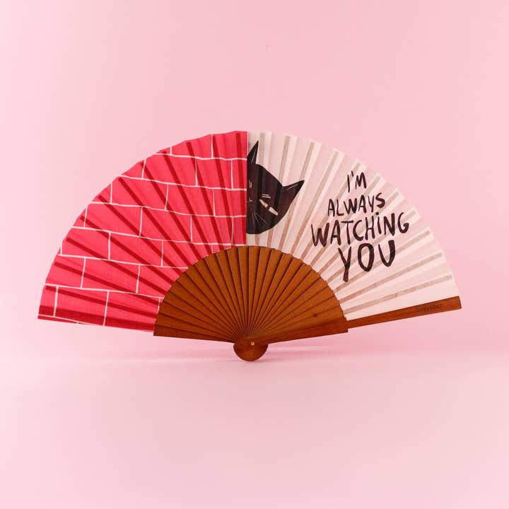 DesignPlace - Wholesale Handheld Folding Fan - I'm always watching you Fan
