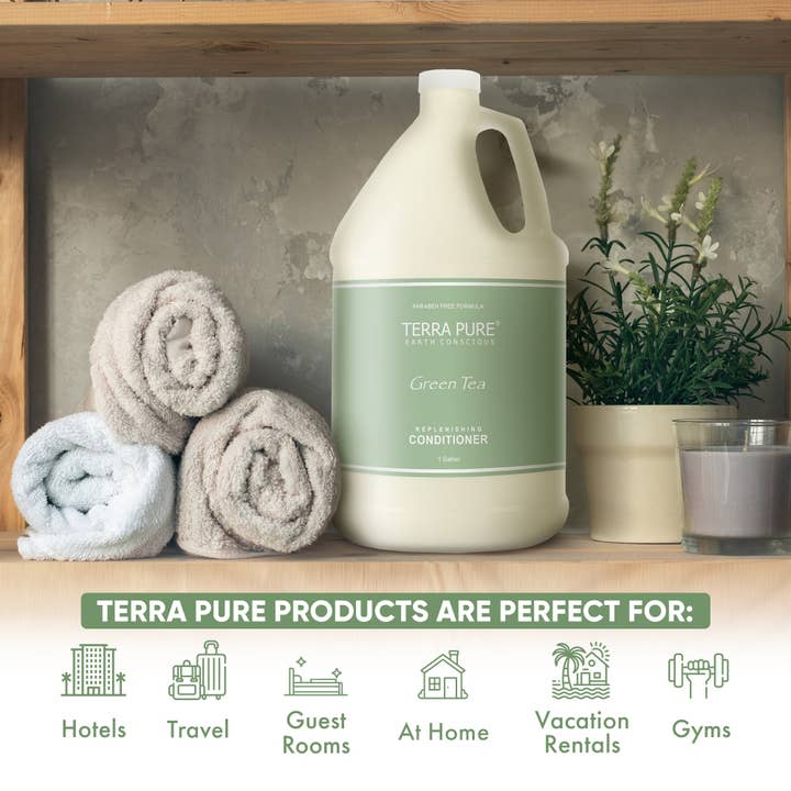 Diversified Hospitality Solutions - Wholesale Hair Conditioner - Terra Pure Hotel Conditioner | Four Gallons | Designed to Refill Soap Dispensers | by Terra Pure (Set of 4)2