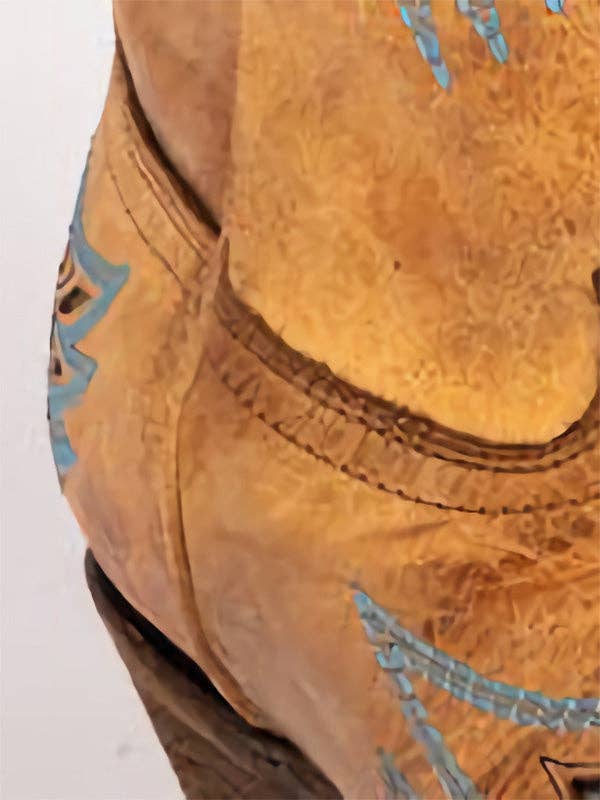 Brown Bohemia Floral Zipper Knee Boots for wholesale on Faire2