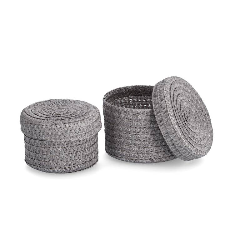 Zeller Present - Wholesale Food Storage Container - Storage basket set with lid, 2-piece,