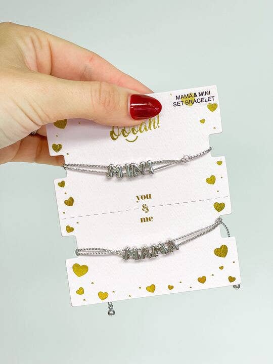 Ensembles de bracelets en métal Mama & Mini pour la vente par Prep Obsessed Wholesale