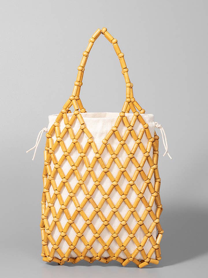 Hallow Holzperlen-Handtaschen DPFB0709 für den Großhandel von Dipped Shop