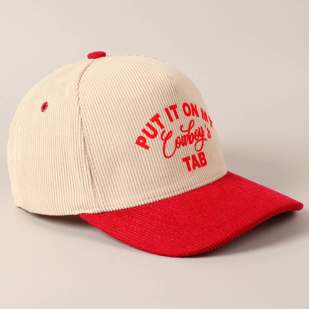 Fashion City – wholesale Baseballkeps - Unisex – Sätt den på min cowboy's Tab tvåfärgad corduroy-keps7