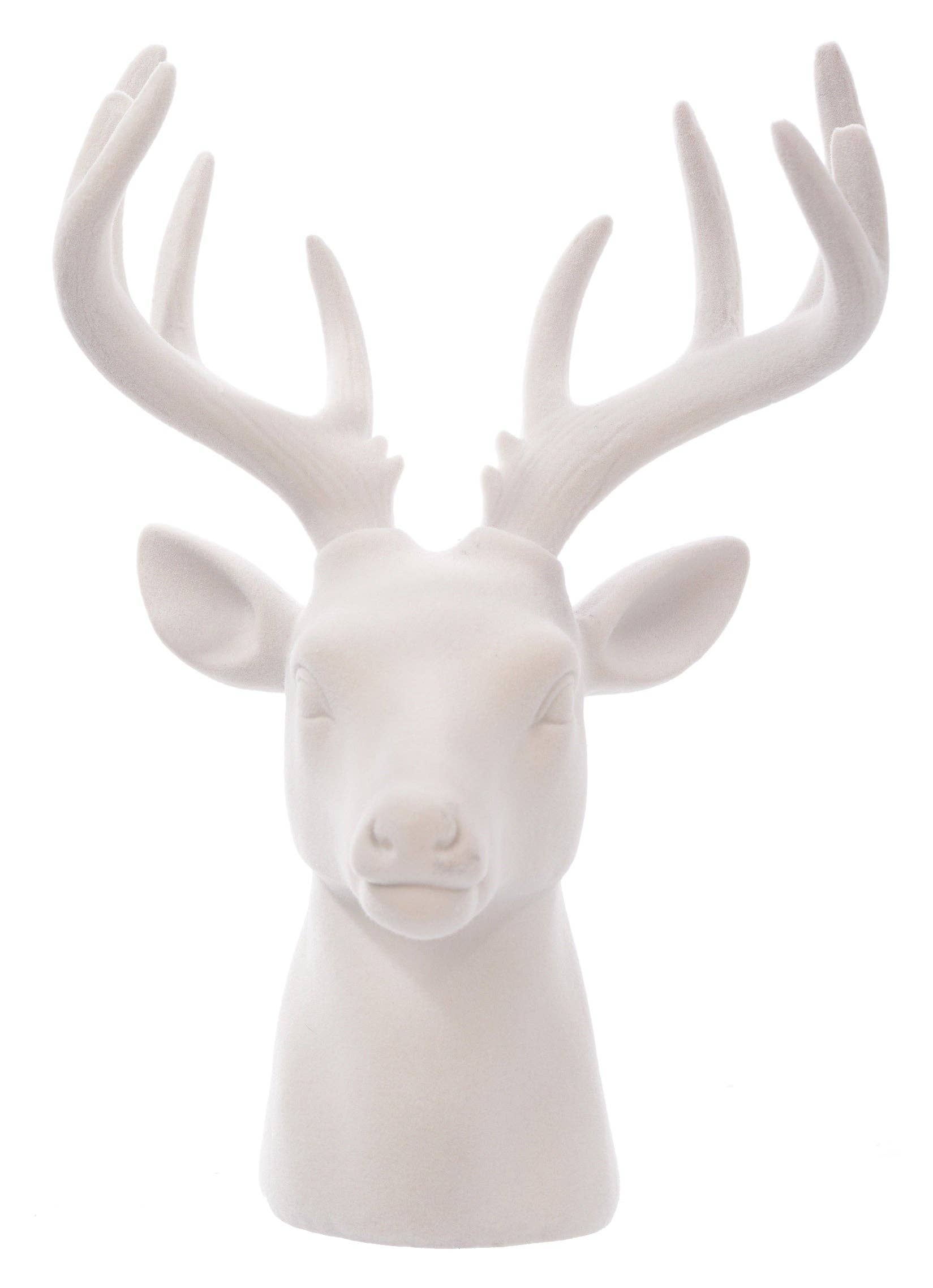 Dunn Deals – wholesale Christmas decoration – Christmas Carousel Collection - 11" Flocked Deer Head1