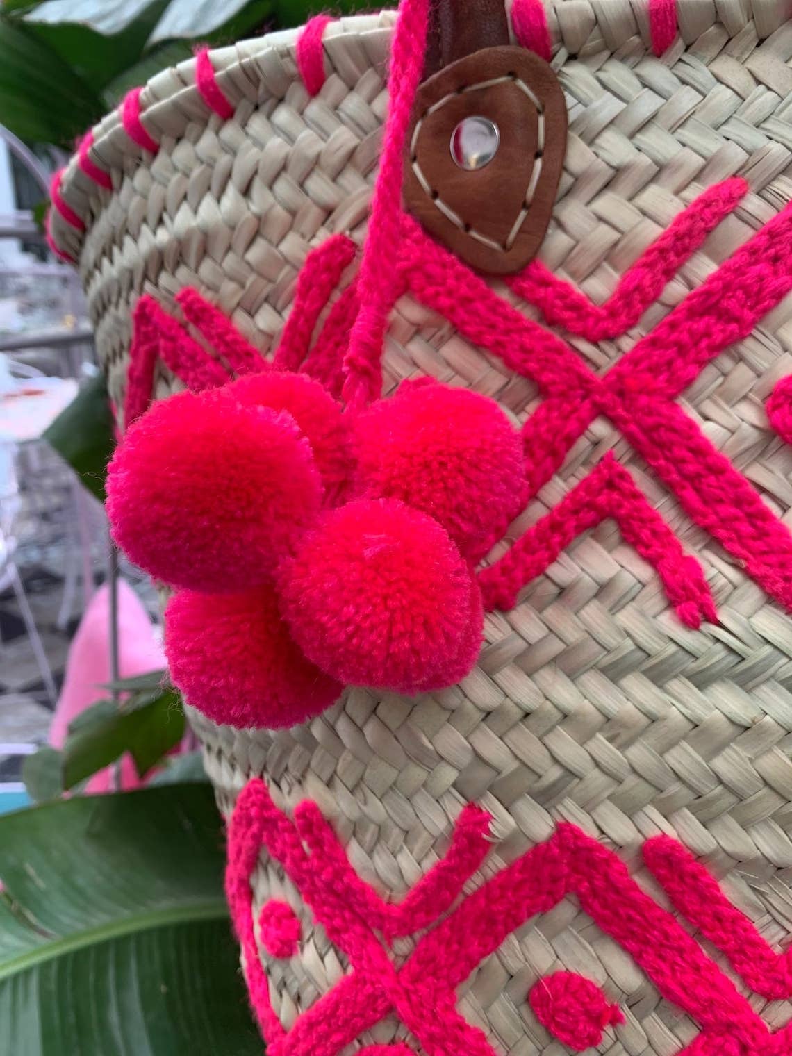 HandmadeBestSeller – Großhandel Strandtaschen – Marokkanische Korbtasche, Market Basket mit Ledergriff4