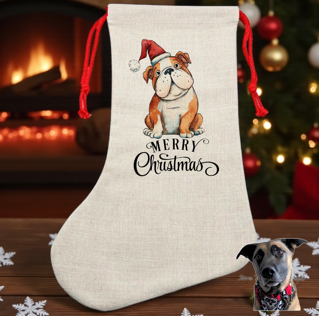 Storms Style – wholesale Holiday Stocking – Christmas Doodle Dogs Stockings and Santa Sacks 1
