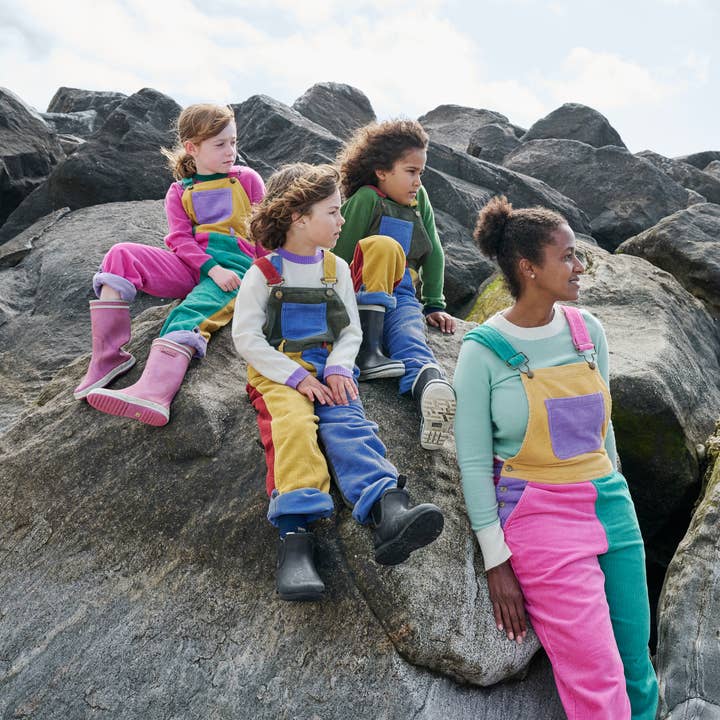 Dotty Dungarees – wholesale Overalls – Women's – Adult Bright Patchwork Corduroy Dungarees5