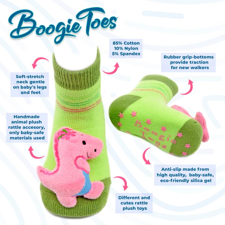 Boogie Toes - Wholesale Socks - Baby - Bunny Boogie Toes Rattle Socks 3