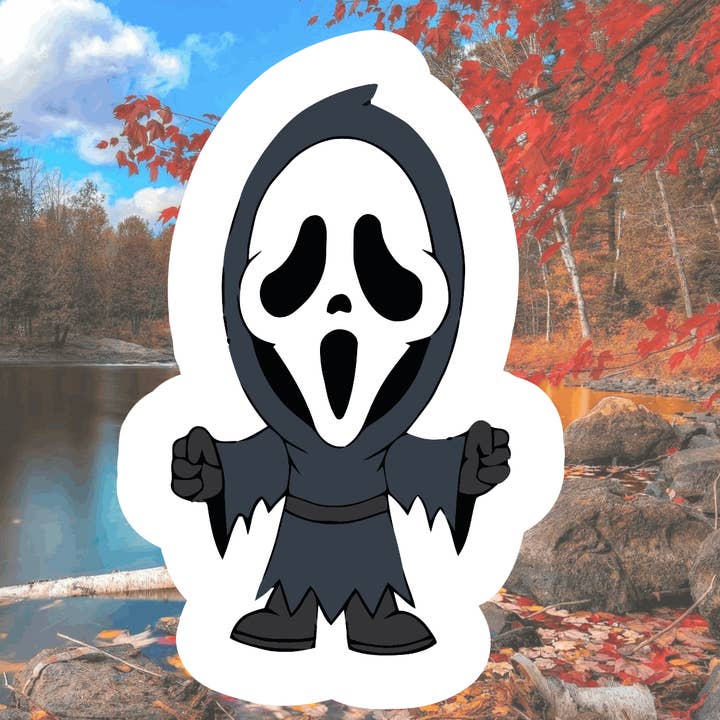 Crazilyhumbledesigns - Venta al por mayor Pegatina - Scream, lindo, dibujos animados de terror, pegatina impermeable