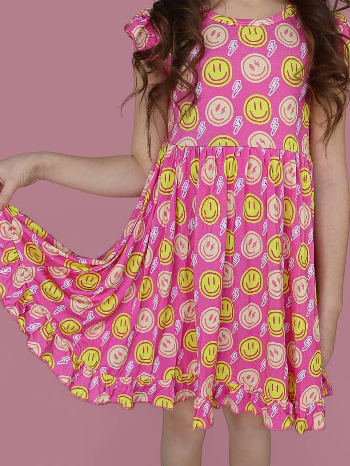RADIANT SMILES DREAM RUFFLE DRESS for wholesale by Dream Big Little Co.