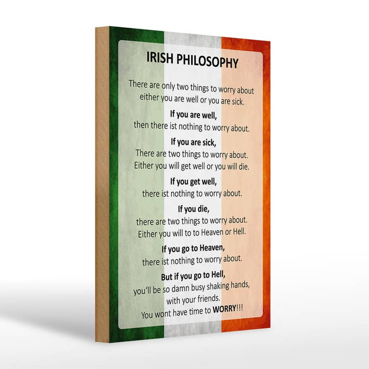 Letrero de madera con frase 20x30 cm Filosofía irlandesa Letrero decorativo para venta al por mayor de Femer