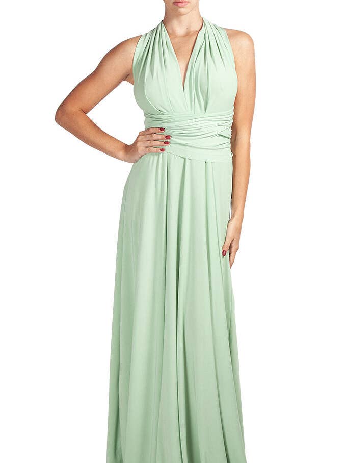 VESTIDO MAXI INFINITY SAGE por atacado de Von Vonni