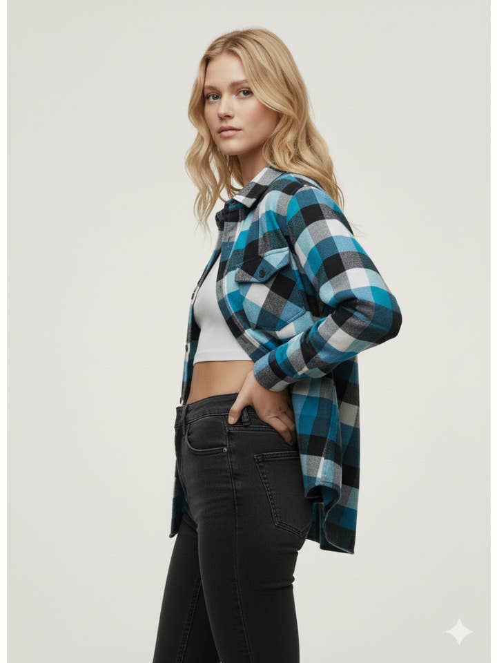 Flannel Long Sleeve Buffalo Plaid Shirt for wholesale on Faire3
