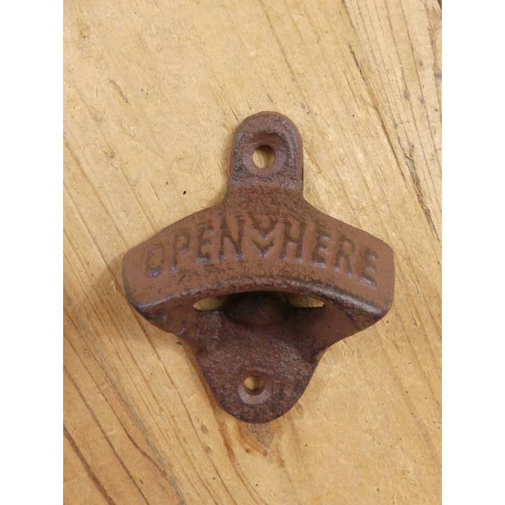 Midwest Craft House - Wholesale Bottle/Wine Opener - "Open Here": A Vintage-Styled Cast Iron Bottle Opener