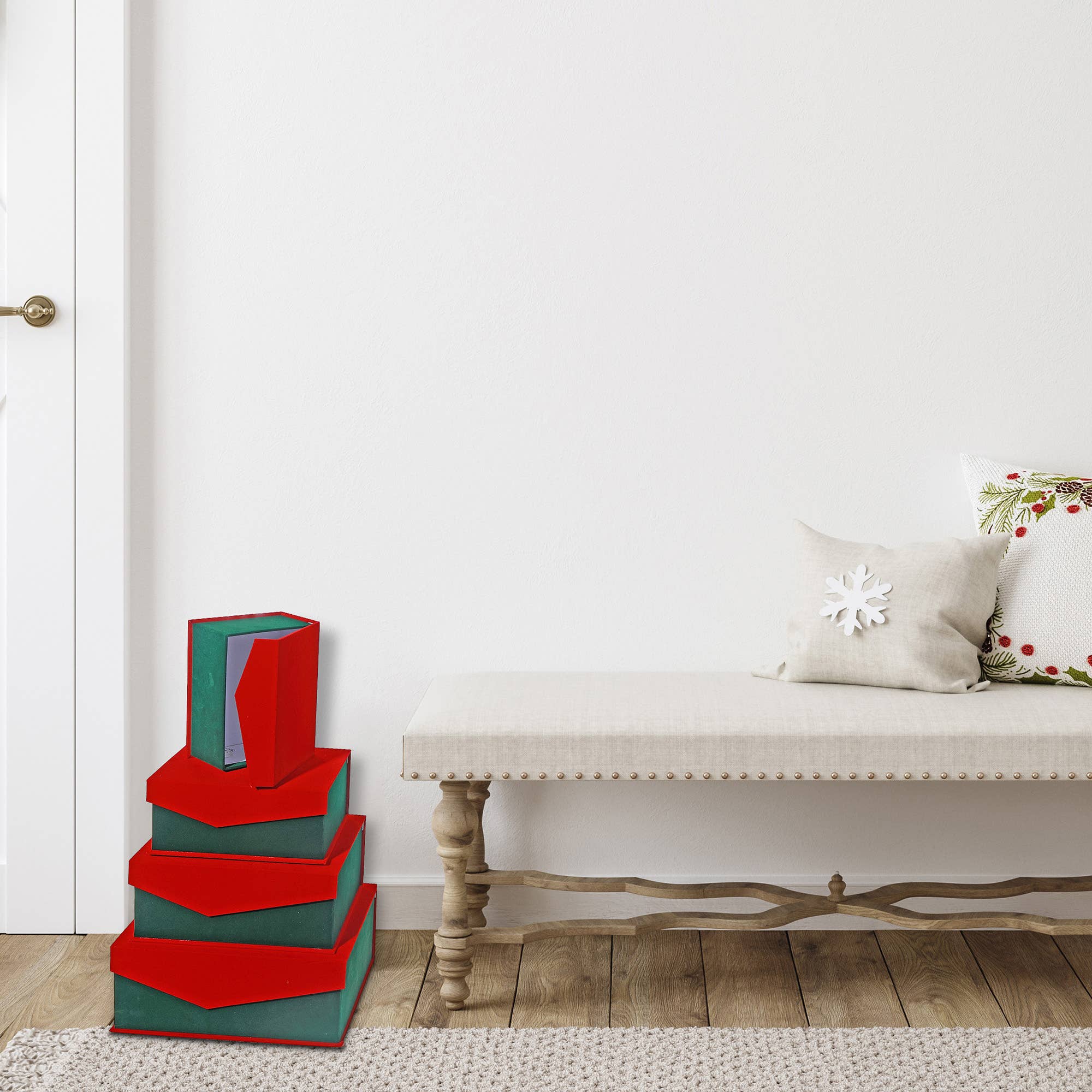 IH Casa Decor - Wholesale Gift Box - RECT. NESTING FLIP LID BOXES (GIFT BOW) (SET OF 4)1