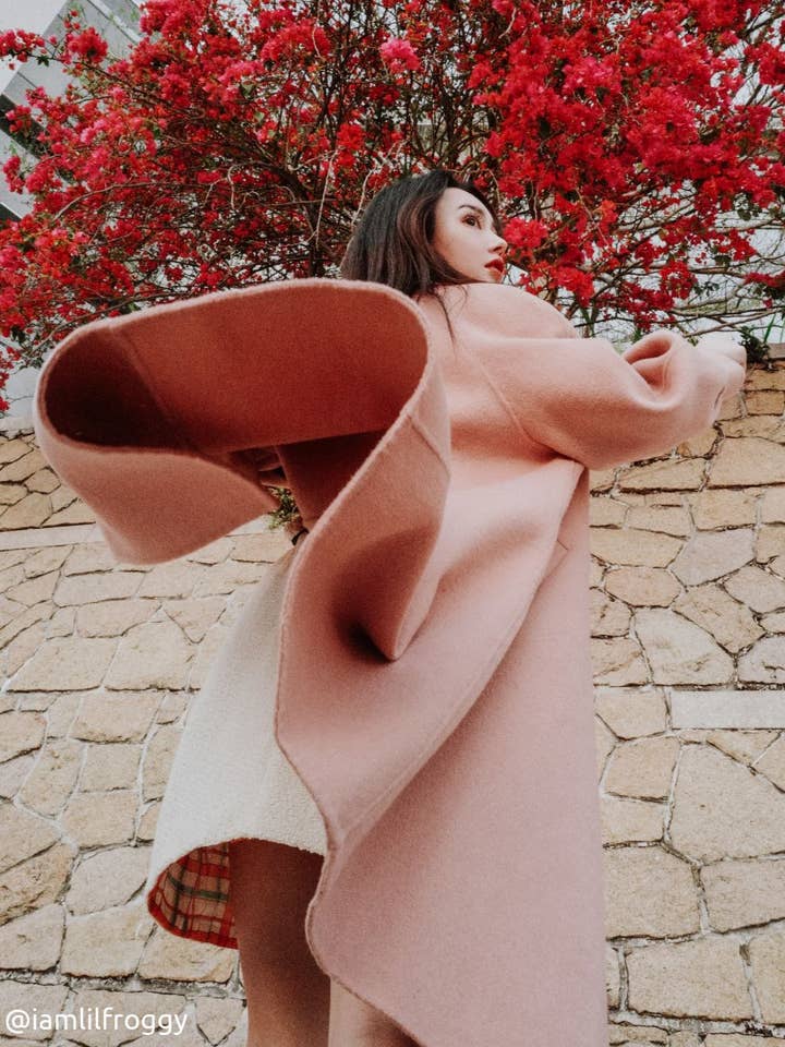 Abrigo de lana con mangas globo Audrey para venta al por mayor de MUSE FASHION