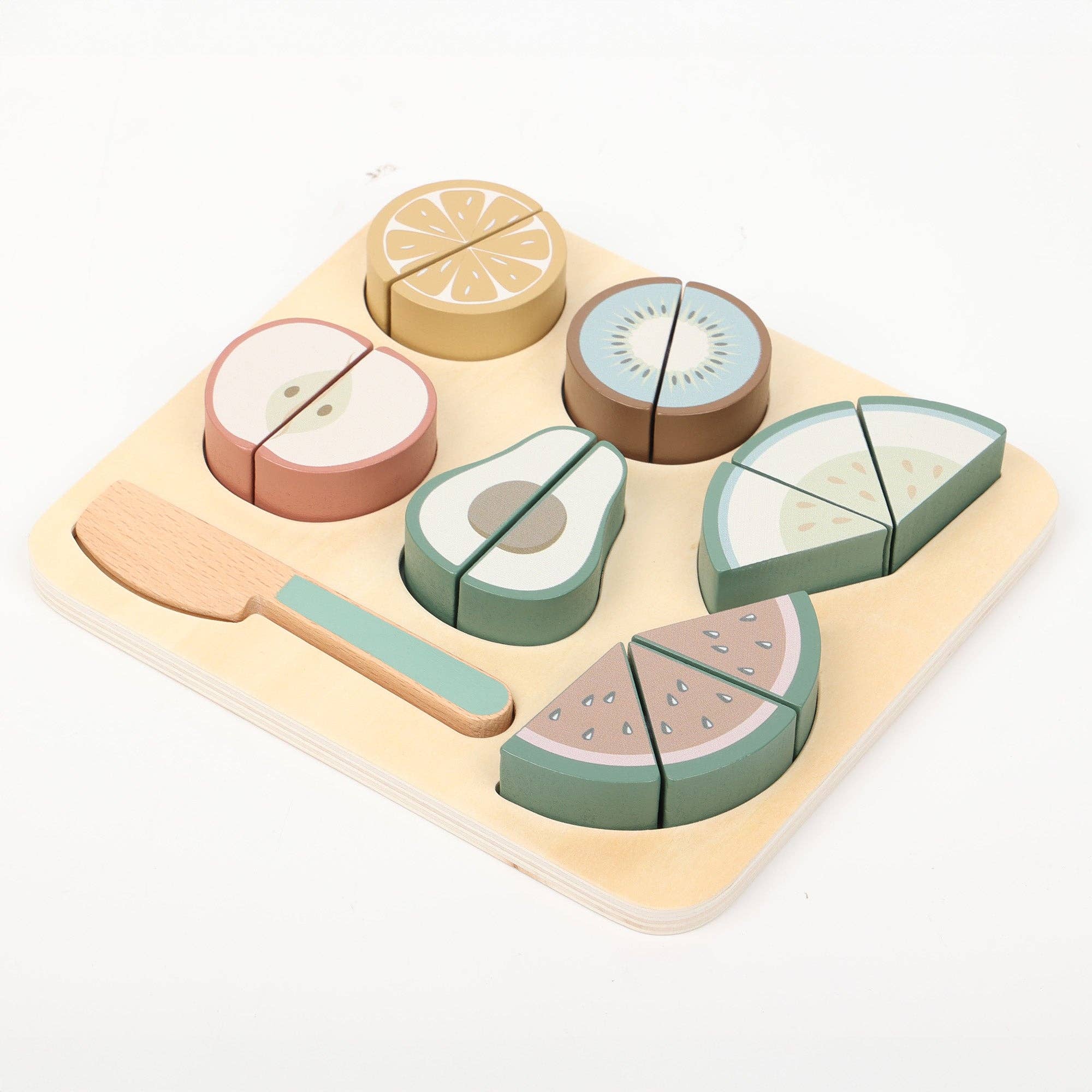 OmaOmaOma! Montessori Educational Wooden Toys for Kids - Wholesale Puzzle - Kids - Wooden Fruit Cutting Puzzle - Velcro Play Food Set Ages 18m+2