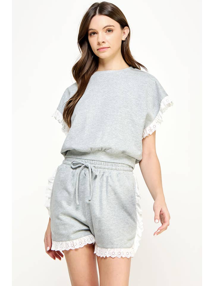 Strut & Bolt - Vente Haut en maille – femme - Haut en tricot à œillets et bordure en dentelle9