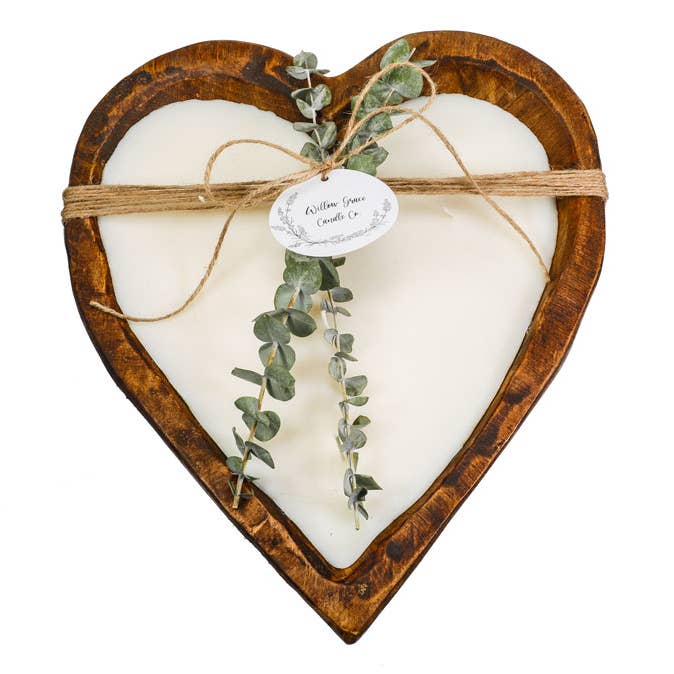Large Heart Dough Candle for wholesale by Willow Grace Candle Co
