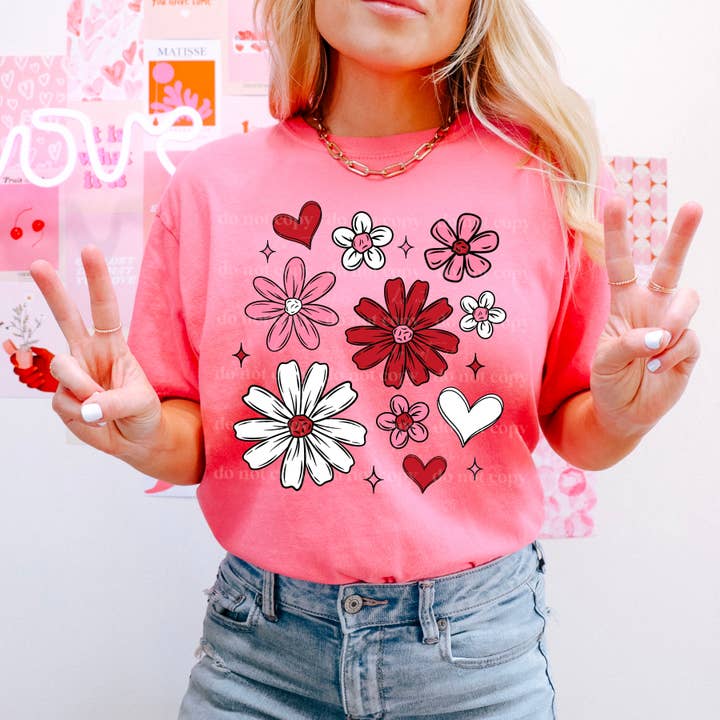 Transferencia DTF de Flores para el Día de San Valentín para venta al por mayor de Flawless Transfers