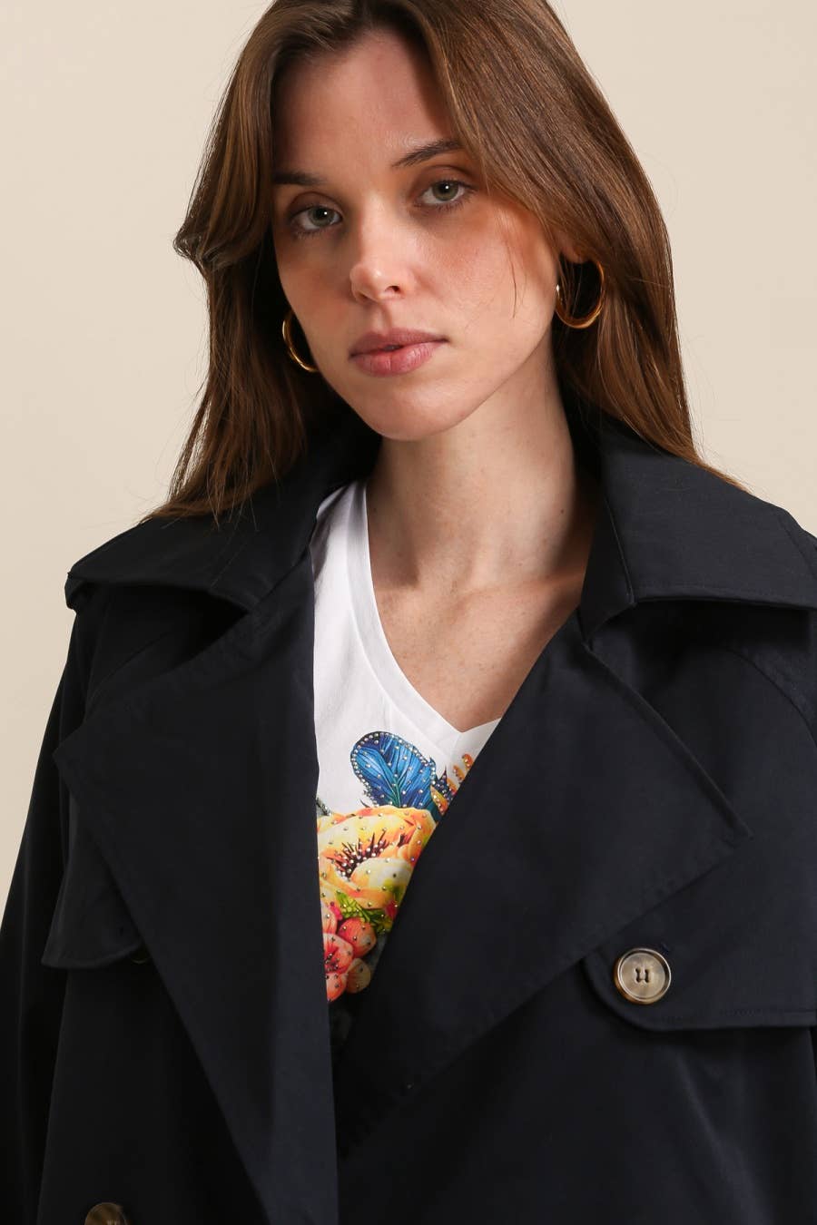 Attrait Paris - Wholesale Trench Coat - Women's - Long double-breasted trench coat18