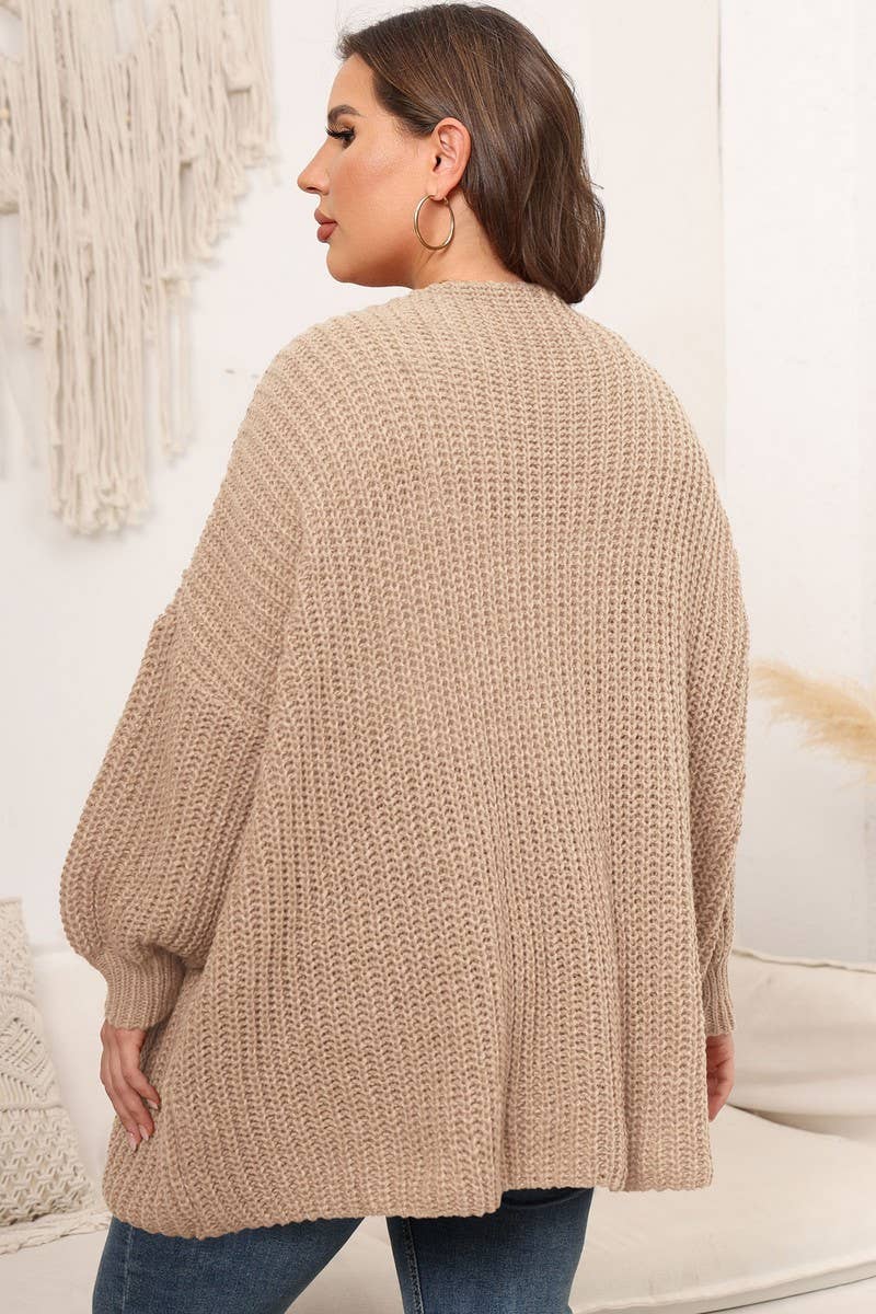 NINEXIS - Wholesale Knit Sweater - Women's - CWOSWL07412_PLUS SIZE WOMEN OVERSIZED CHUNKY KNIT CARDIGAN7