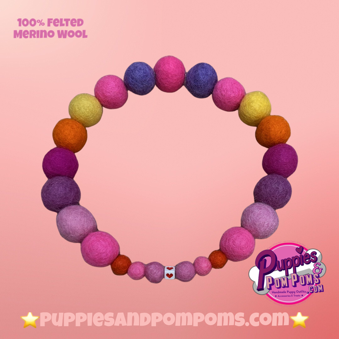 Puppies & Pom Poms - Wholesale Pet Collar - Dog - Pink - Personalised Pom Pom Dog Collar3