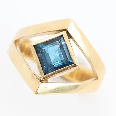 Vermeil- und Topas-Schutzauge-Ring für den Großhandel von Naya Jewelry