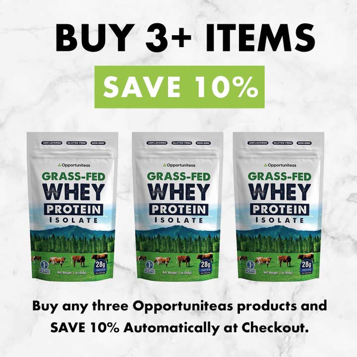 Opportuniteas - Wholesale Protein/Superfood Powder - Grass-Fed Whey Protein Powder Isolate - Unflavored, 1lb5