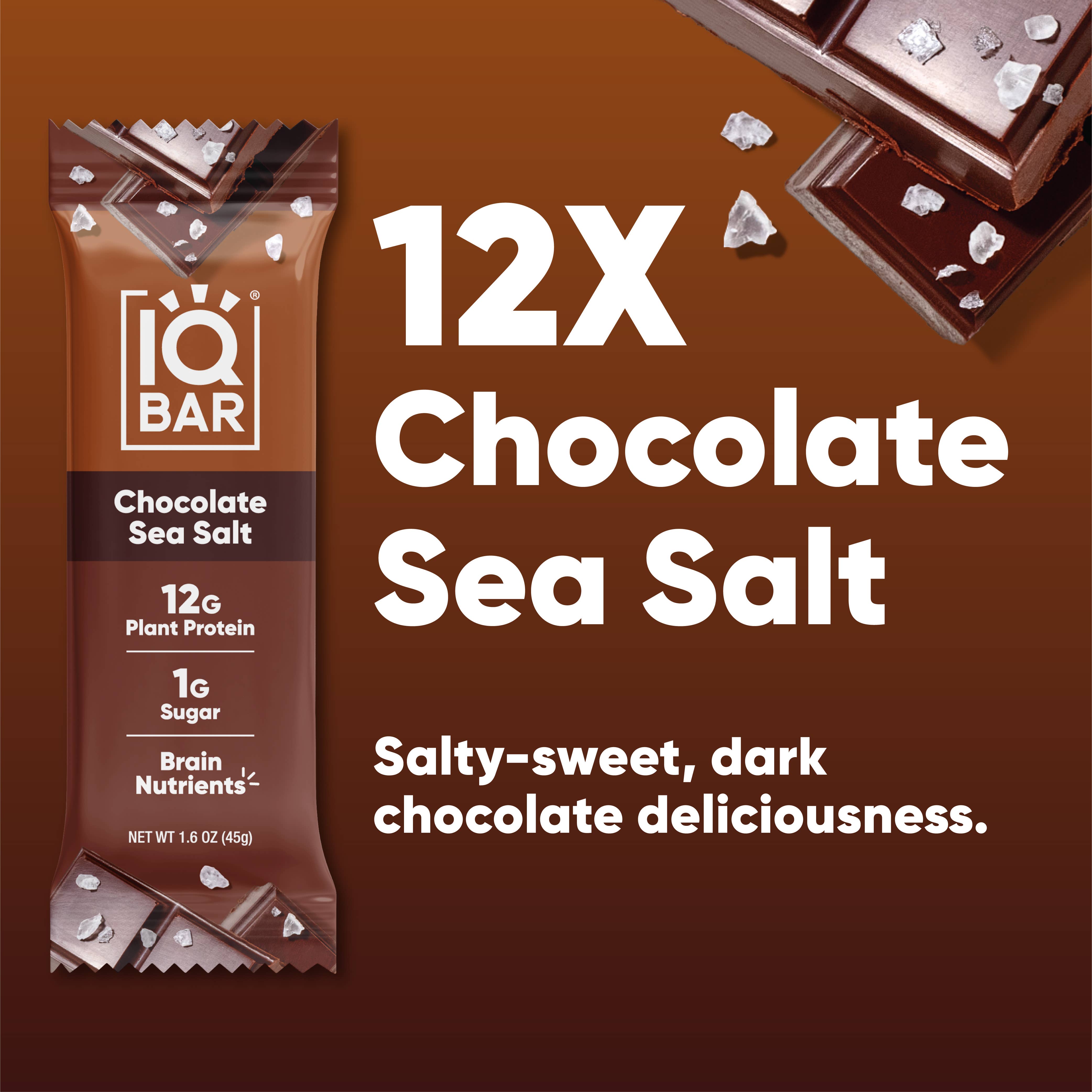 IQBAR - Vendita all'ingrosso Barrette - IQBAR Chocolate Sea Salt | Barrette proteiche Keto per cervello e corpo1