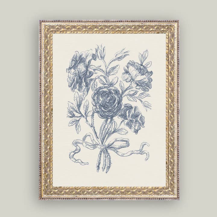 Petal Lane Home – Großhandel Kunstdruck – Blaue Blumenskizze 21