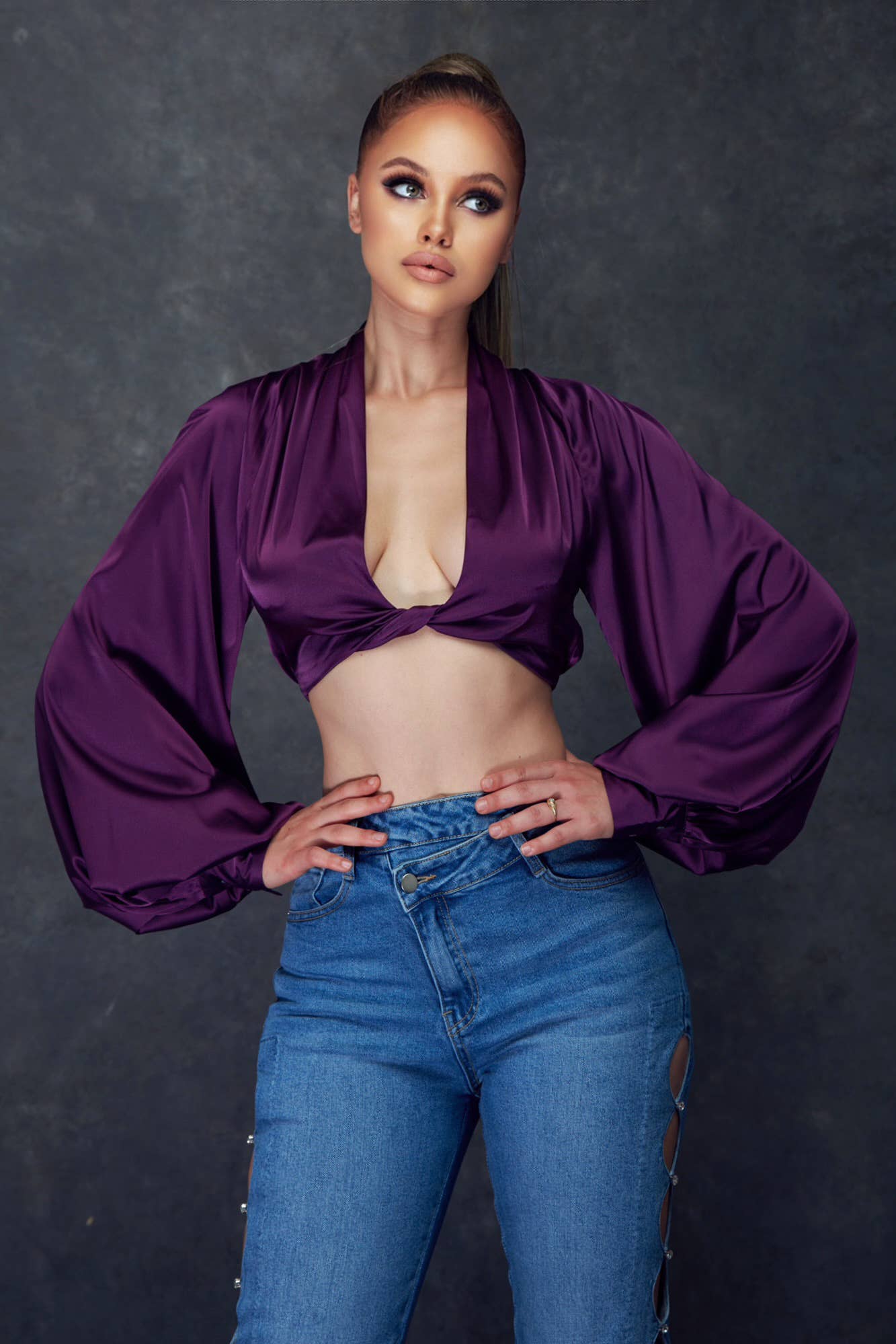 WFFS - Wholesale Blouse - Women's - Satin Crop Top6